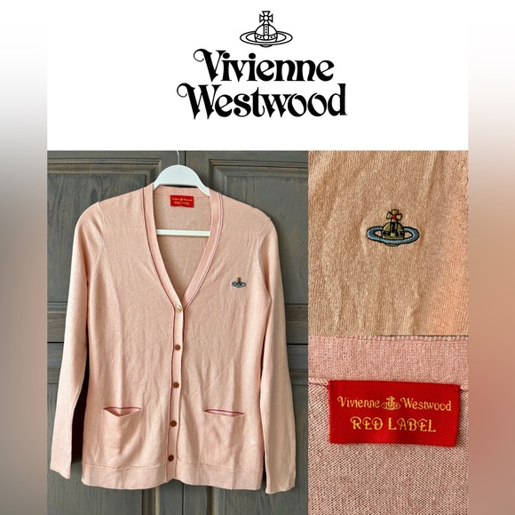 New Authentic Vivienne Westwood Soft Pink Cardigan Red Label - Picture 1 of 13